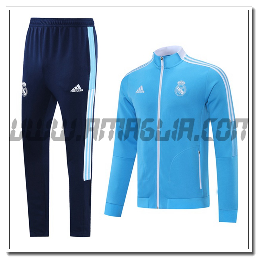 Tuta Giacca Allenamento Real Madrid Blu 2021 2022
