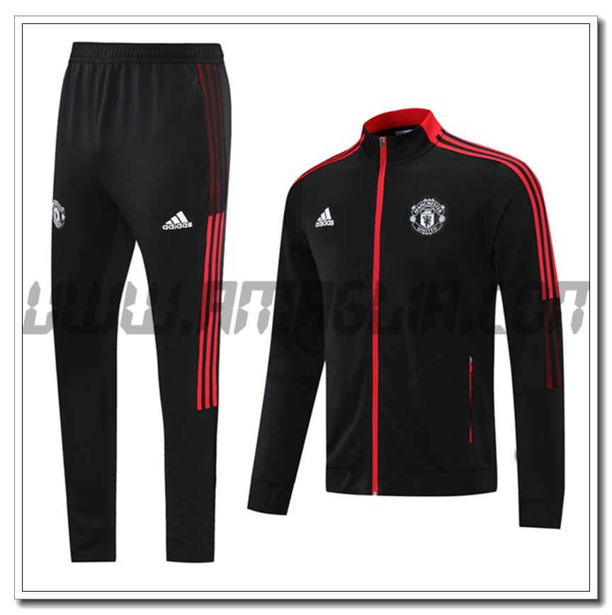 Tuta Giacca Allenamento Manchester United Nero 2021 2022