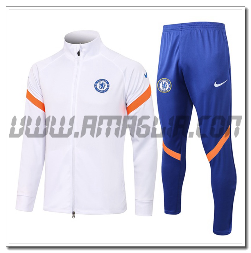 Tuta Giacca Allenamento FC Chelsea Bianco 2021 2022