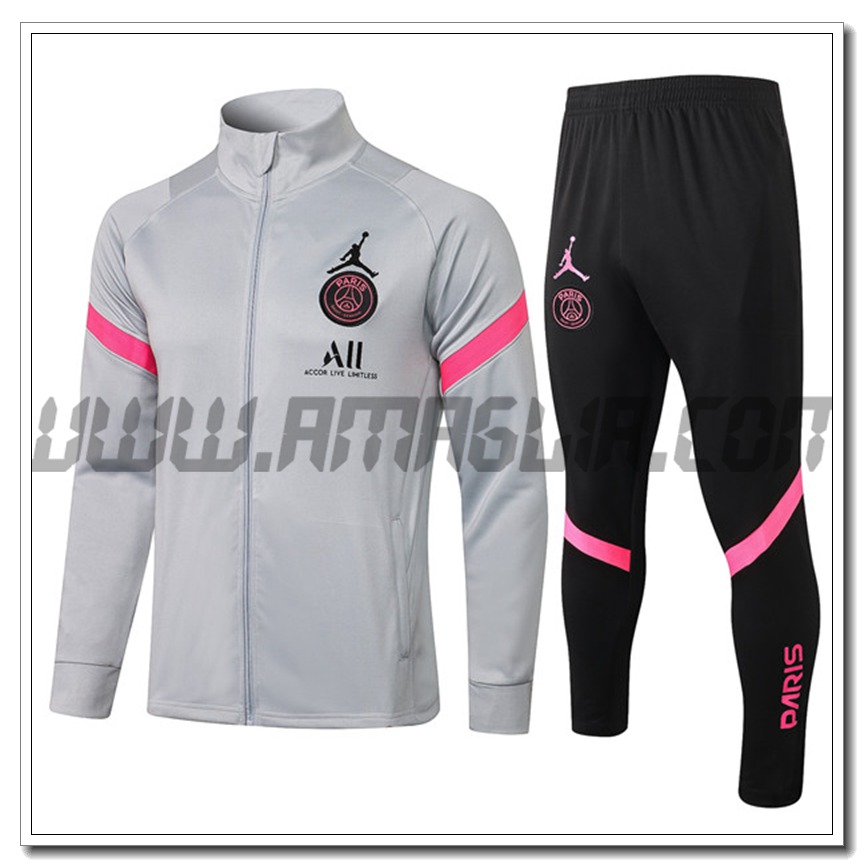 Tuta Giacca Allenamento Jordan PSG Grigio 2021 2022