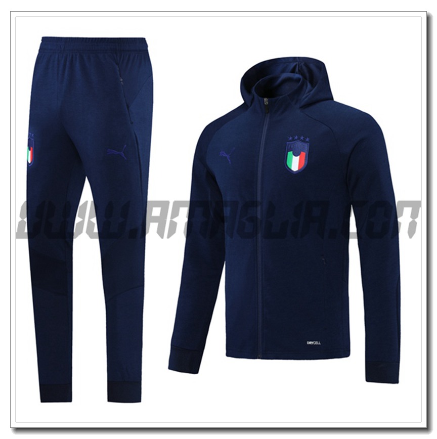 Tuta Giacca con Cappuccio Italia Blu Marino 2021 2022
