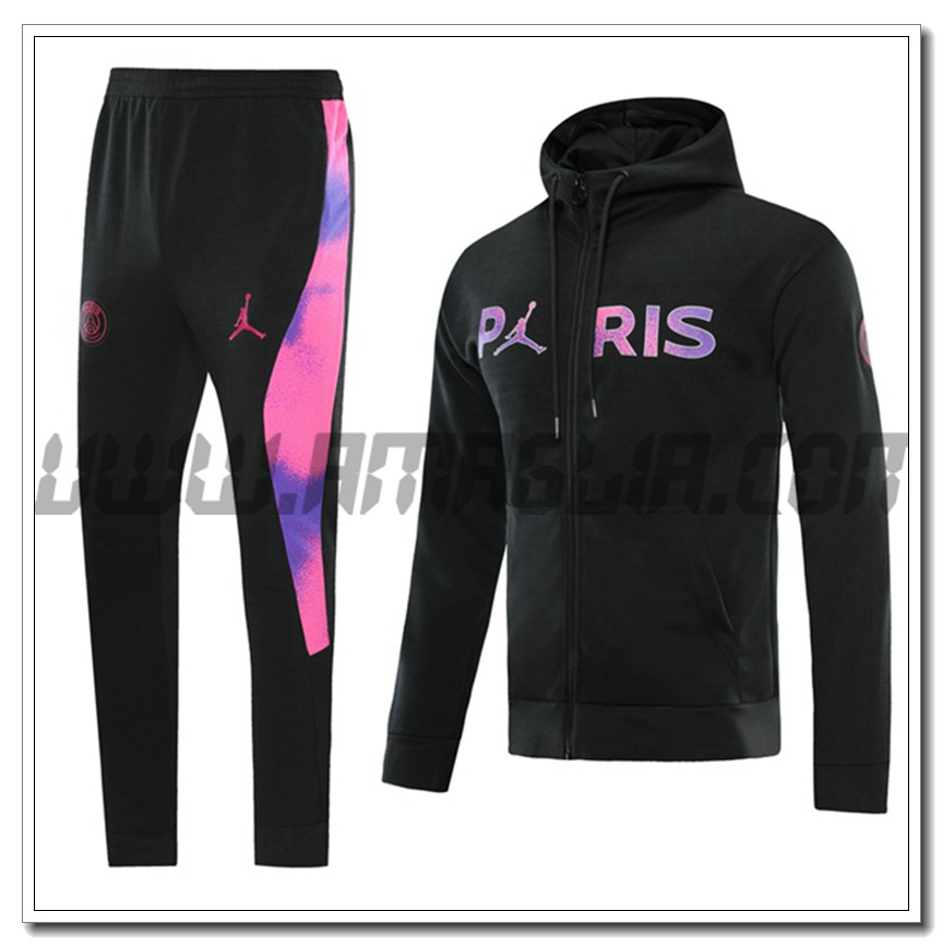 Tuta Giacca con Cappuccio Jordan PSG Nero 2021 2022 -1
