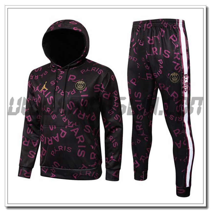 Tuta Giacca con Cappuccio Jordan PSG Nero 2021 2022 -2