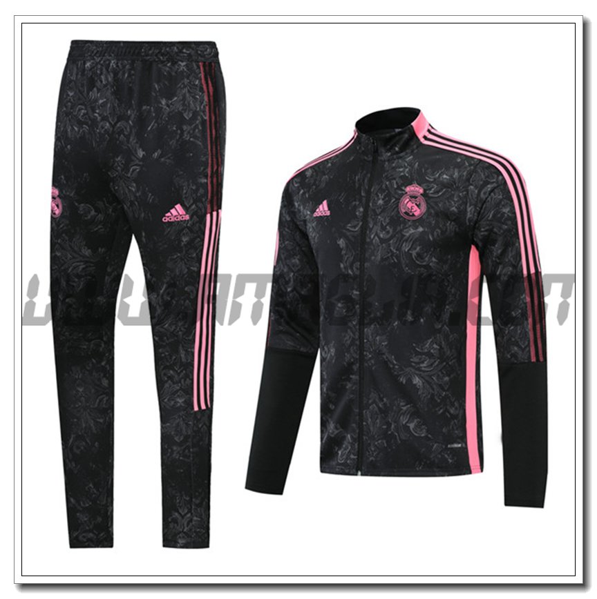 Tuta Giacca Allenamento Real Madrid Nero/Rosa 2021 2022
