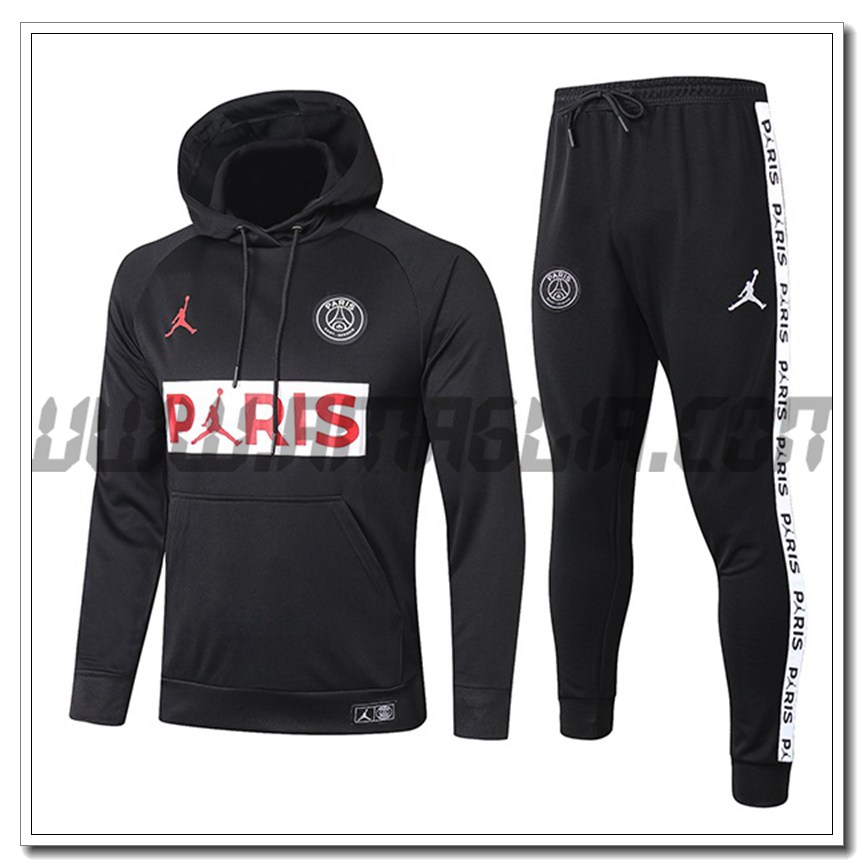 Tuta Giacca con Cappuccio Jordan PSG Nero 2021 2022 -3
