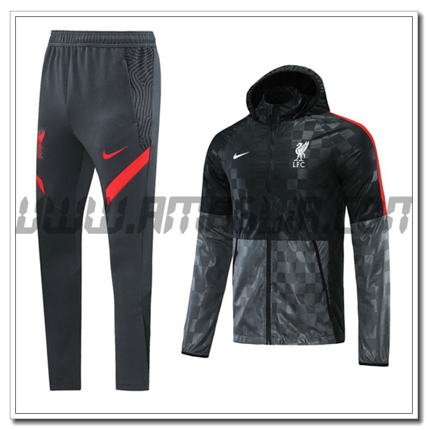 Tuta Giacca a Vento Allenamento FC Liverpool Nero/Grigio 2021 2022