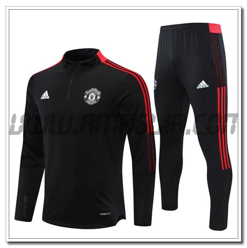 Tuta Allenamento Manchester United Nero/Rosso 2021 2022