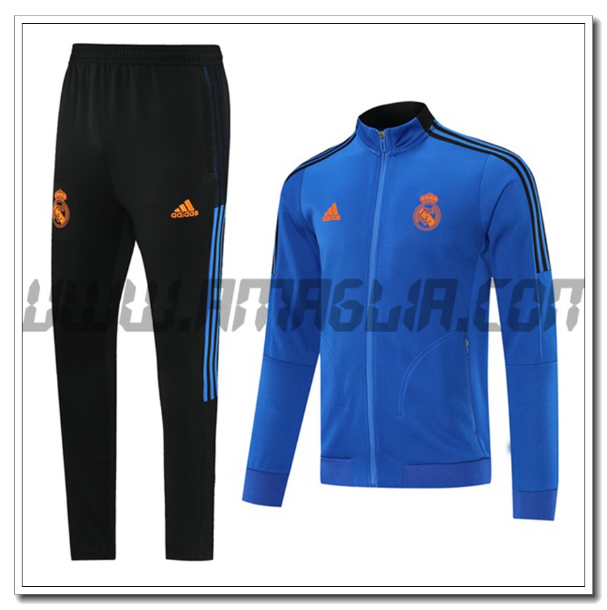 Tuta Giacca Allenamento Real Madrid Blu 2021 2022 -1