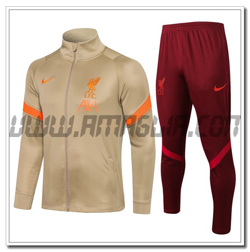 Tuta Giacca Allenamento FC Liverpool Giallo 2021 2022
