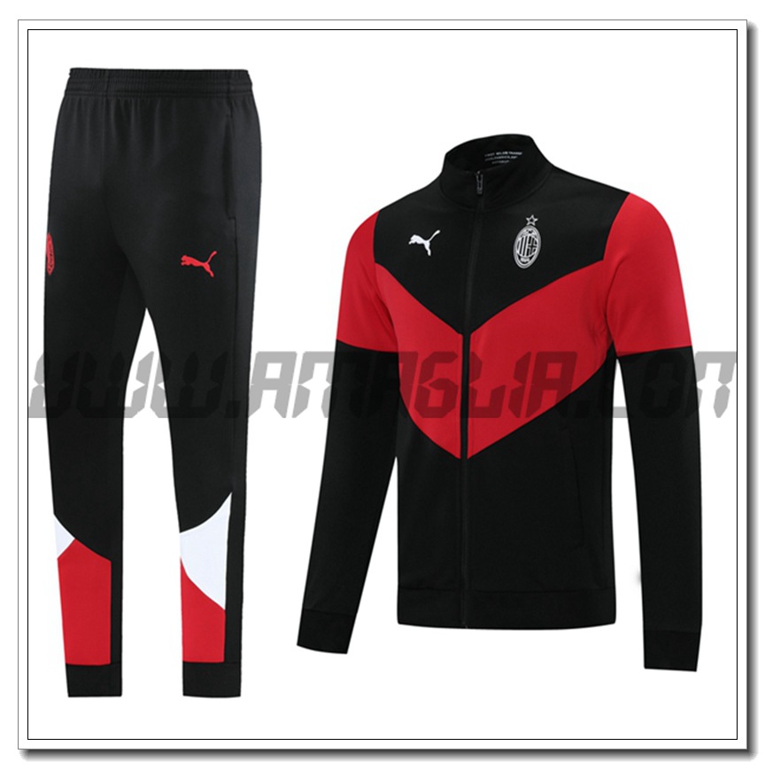 Tuta Giacca Allenamento AC Milan Nero 2021 2022 -1