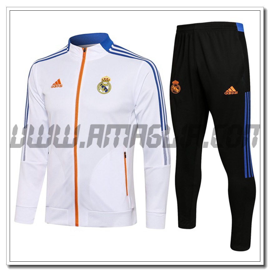 Tuta Giacca Allenamento Real Madrid Bianco/Blu 2021 2022