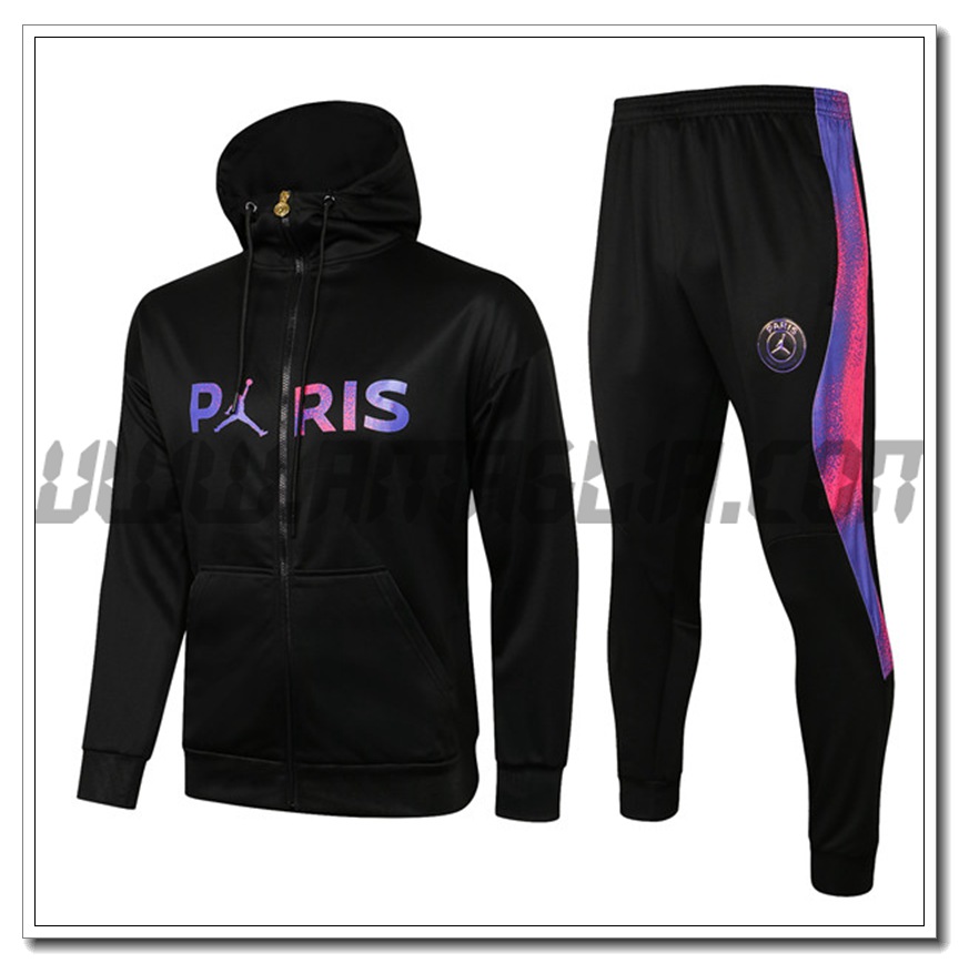 Tuta Giacca con Cappuccio Jordan PSG Nero 2021 2022