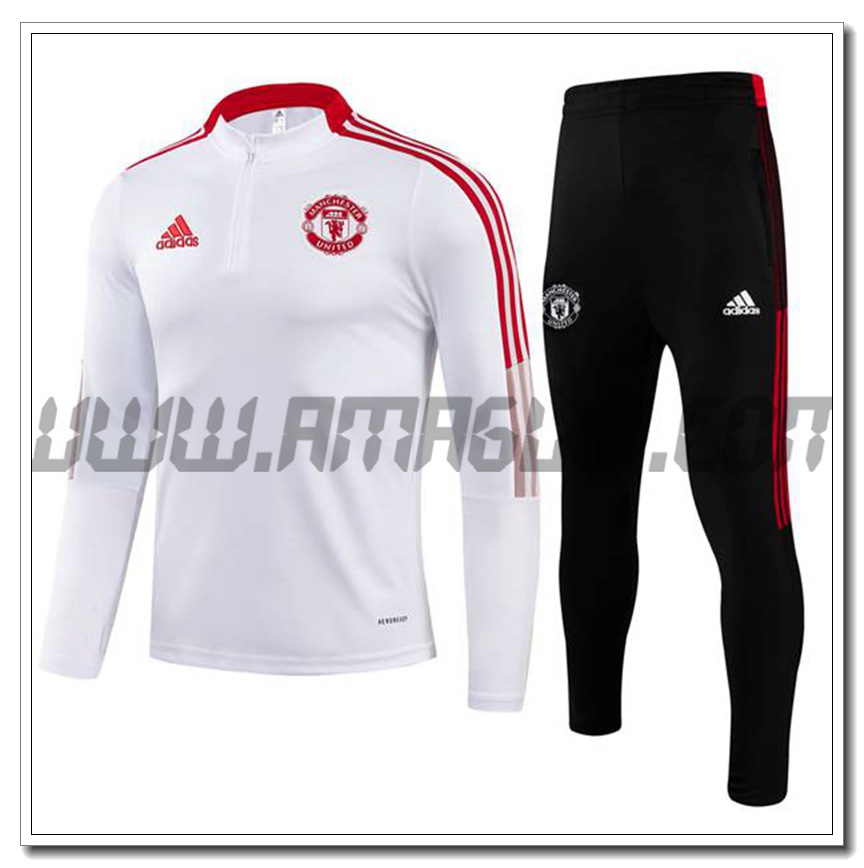 Tuta Allenamento Manchester United Nero/Bianco 2021 2022
