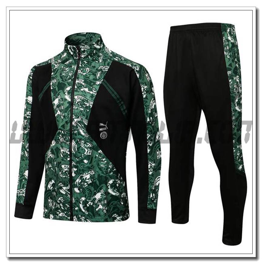 Tuta Giacca Allenamento Manchester City Verde/Nero 2021 2022