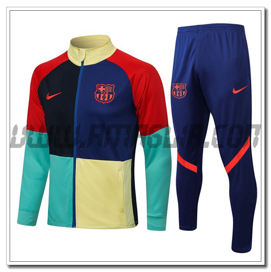 Tuta Giacca Allenamento FC Barcellona Rosso/Giallo/Verde/Nero 2021 2022