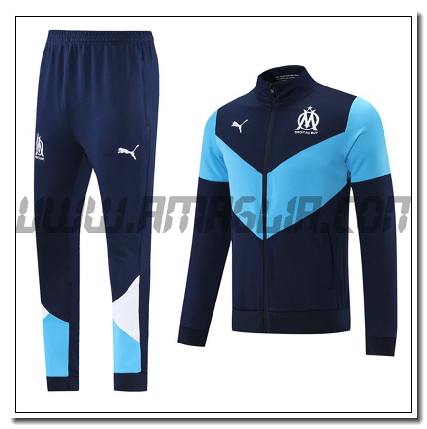 Tuta Giacca Allenamento Marsiglia OM Blu/Nero 2021 2022