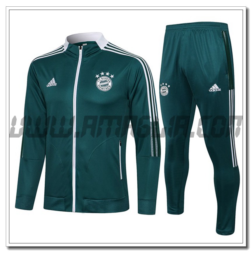Tuta Giacca Allenamento Bayern Monaco Verde Buio 2021 2022