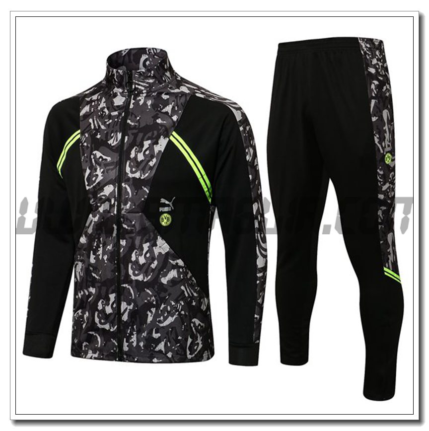 Tuta Giacca Allenamento Dortmund BVB Nero/Grigio 2021 2022