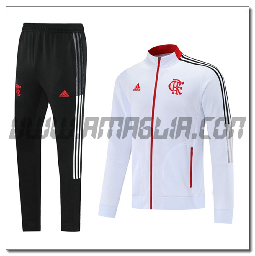Tuta Giacca Allenamento Flamengo Bianco/Rosso 2021 2022