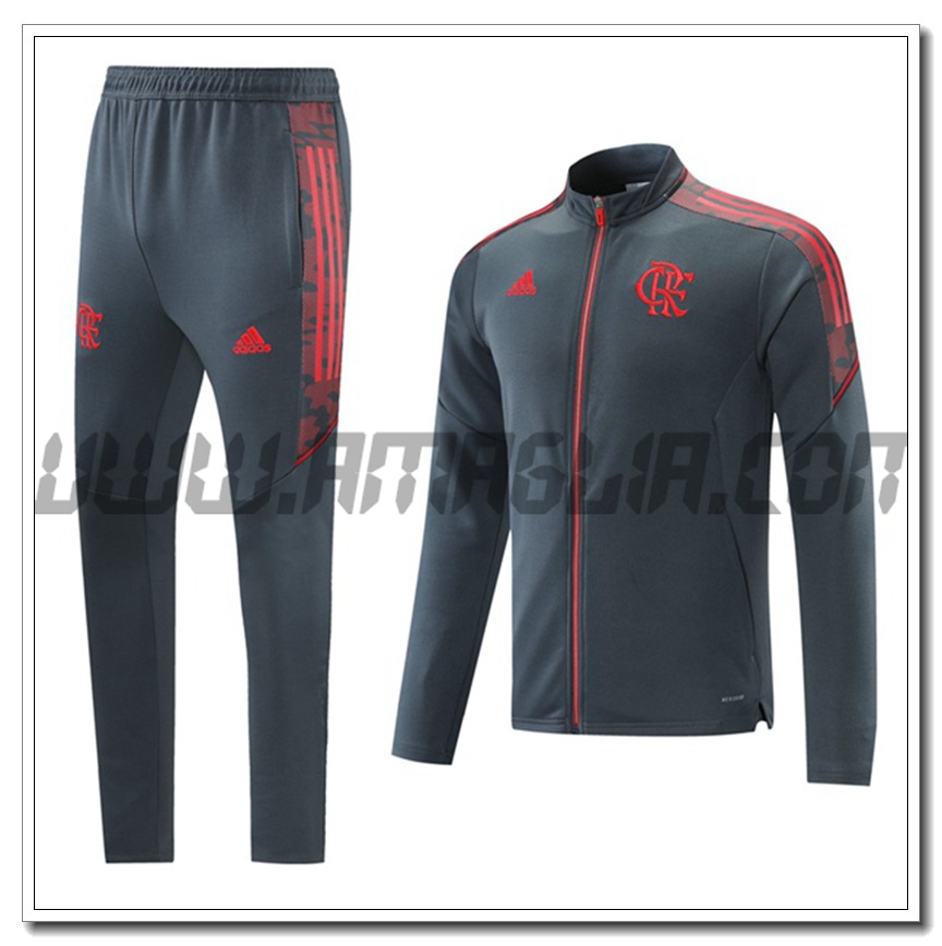Tuta Giacca Allenamento Flamengo Grigio 2021 2022