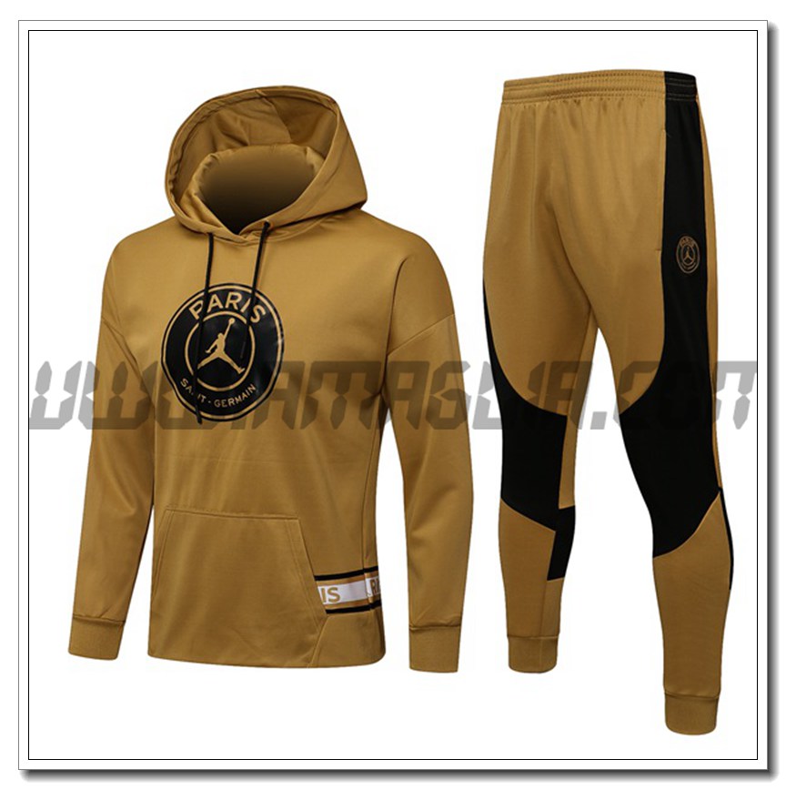 Tuta Giacca con Cappuccio Jordan PSG Giallo 2021 2022
