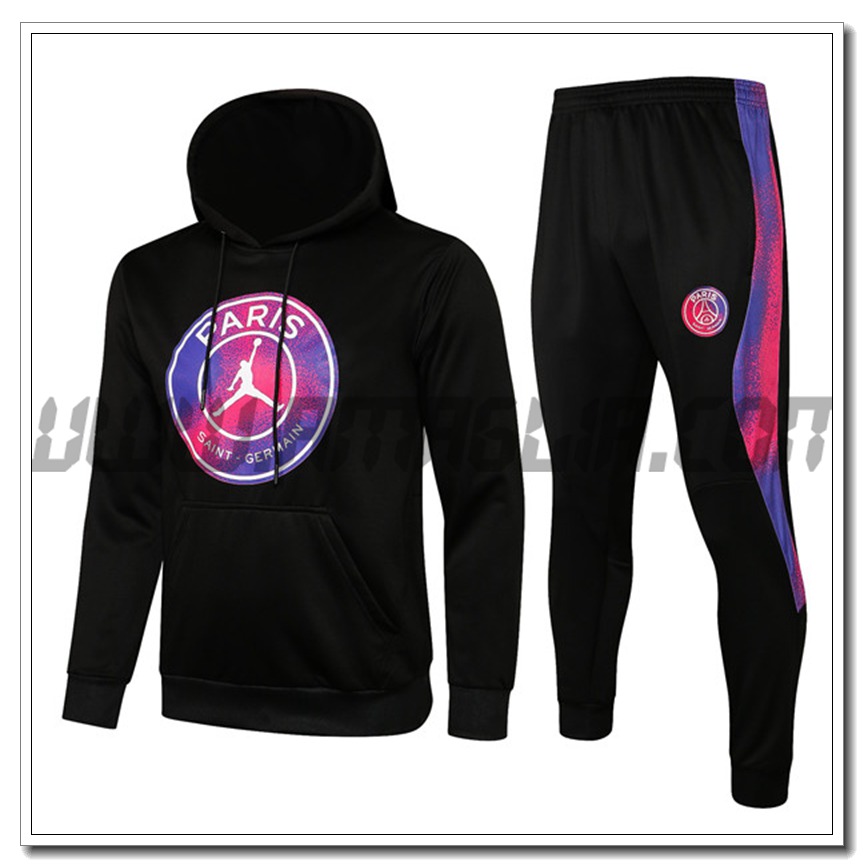 Tuta Giacca con Cappuccio Jordan PSG Nero 2021 2022