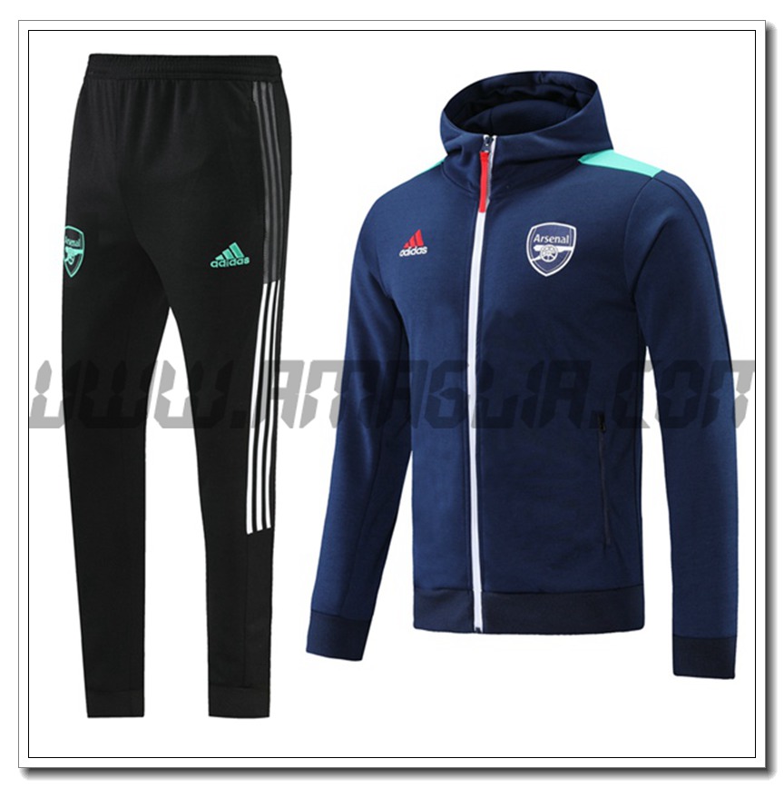 Tuta Giacca con Cappuccio FC Arsenal Blu Marino 2021 2022