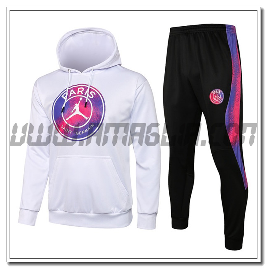 Tuta Giacca con Cappuccio Jordan PSG Bianco 2021 2022