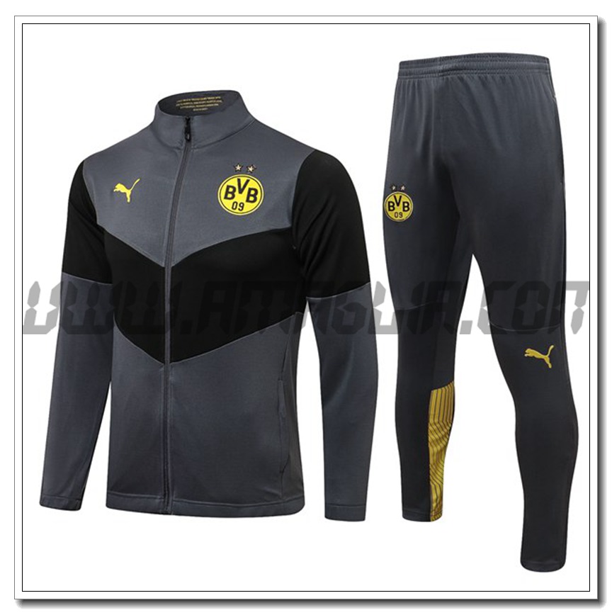 Tuta Giacca Allenamento Dortmund BVB Nero/Grigio 2021 2022