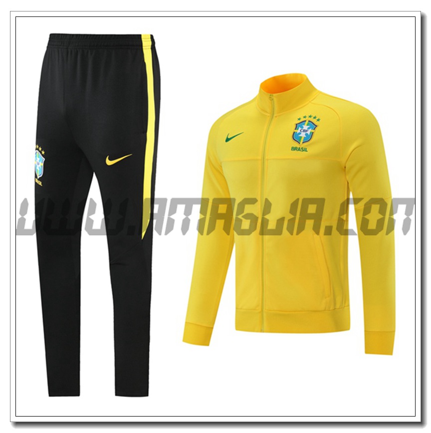 Tuta Giacca Allenamento Brasile Giallo 2021 2022