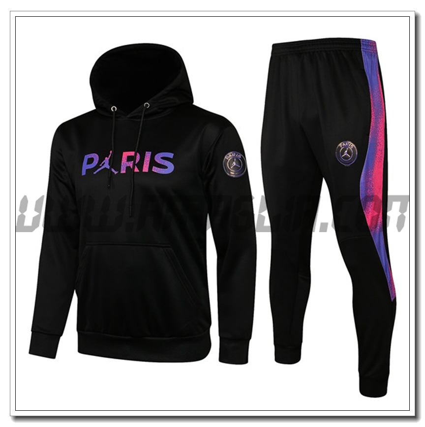 Tuta Giacca con Cappuccio Jordan PSG Paris Nero 2021 2022