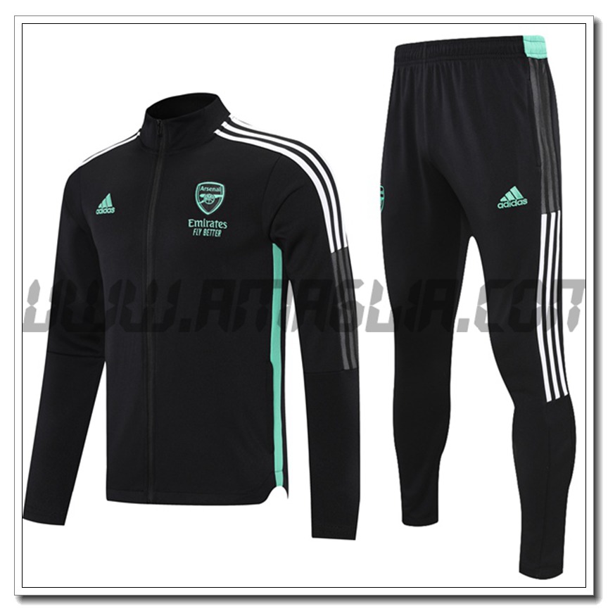 Tuta Giacca Allenamento FC Arsenal Nero/Verde 2021 2022