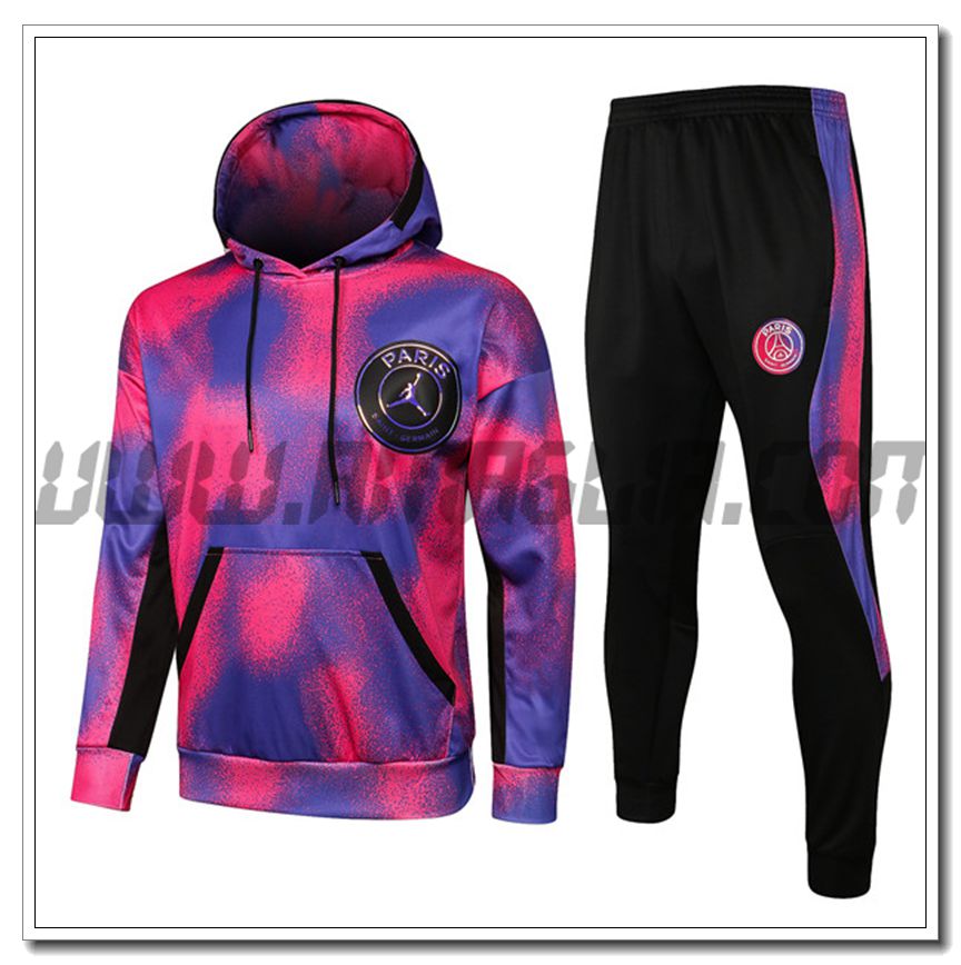 Tuta Giacca con Cappuccio Jordan PSG Rosa/Blu 2021 2022
