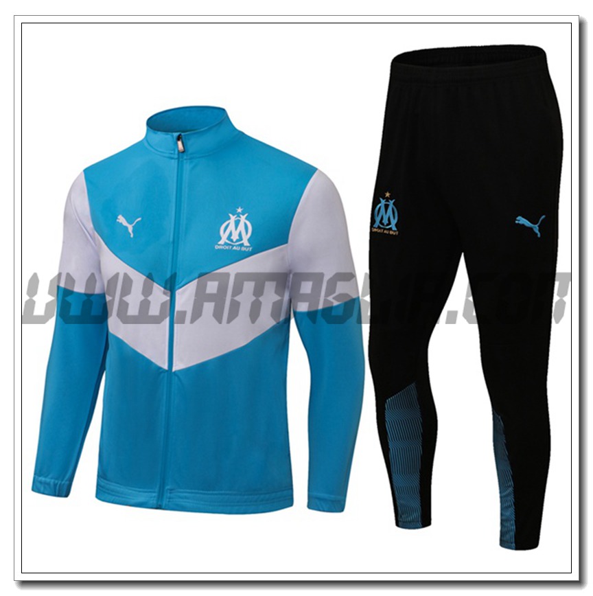 Tuta Giacca Allenamento Marsiglia OM Blu/Bianco 2021 2022