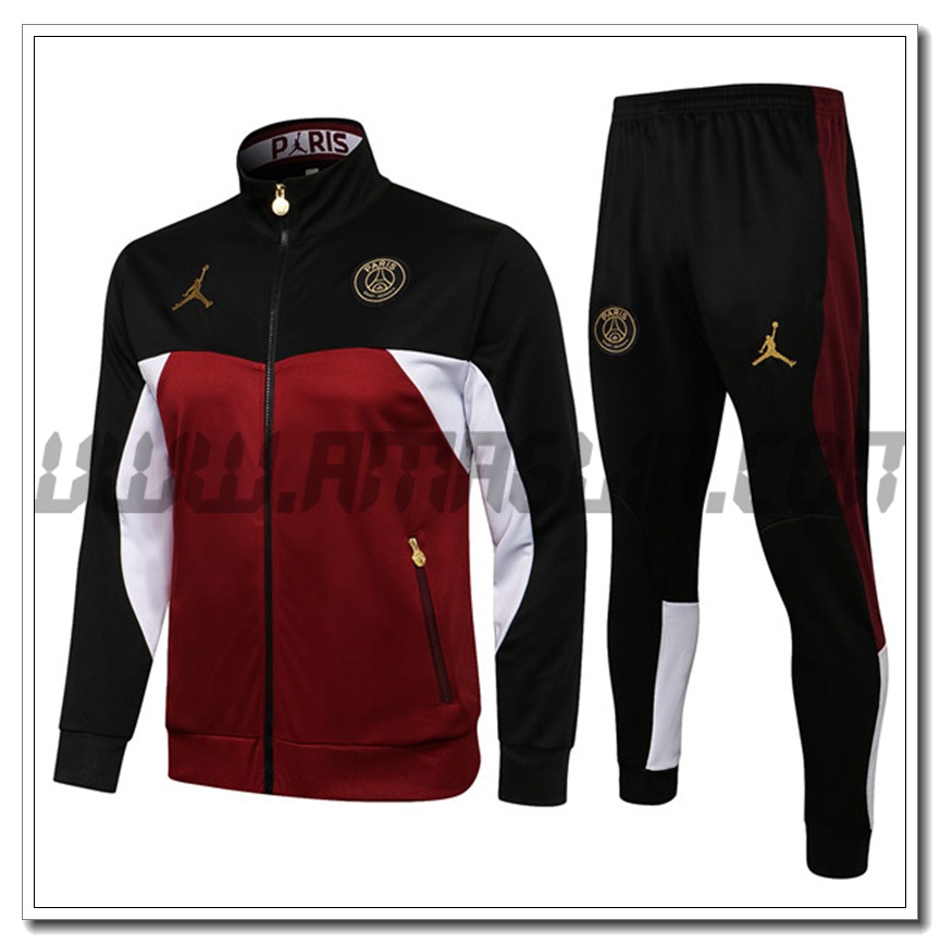 Tuta Giacca Allenamento Jordan PSG Nero/Rosso 2021 2022
