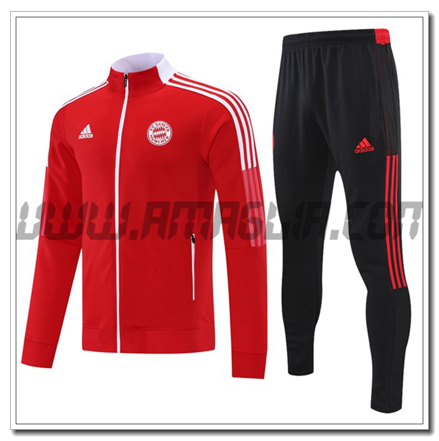 Tuta Giacca Allenamento Bayern Monaco Rosso 2021 2022