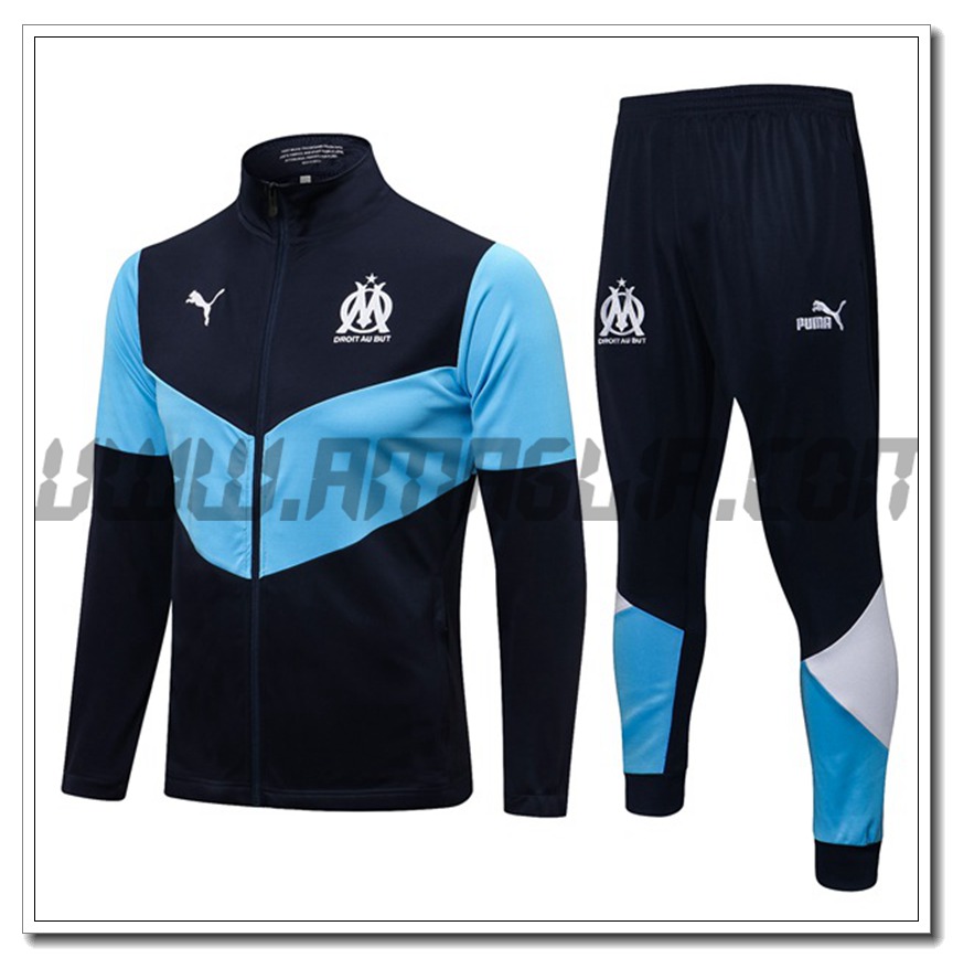 Tuta Giacca Allenamento Marsiglia OM Blu/Nero 2021 2022 -1