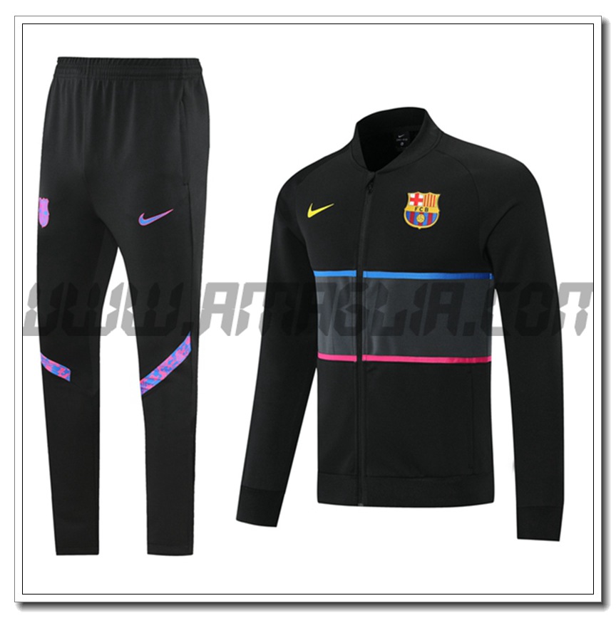 Tuta Giacca Allenamento FC Barcellona Blu/Nero/Rosa 2021 2022