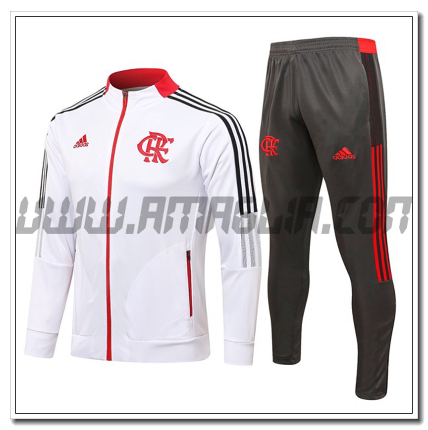 Tuta Giacca Allenamento Flamengo Bianco 2021 2022