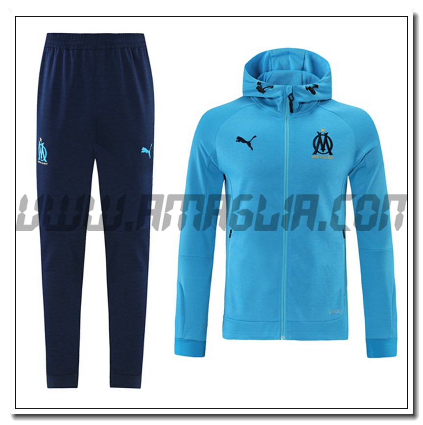 Tuta Giacca con Cappuccio Marsiglia OM Blu 2021 2022