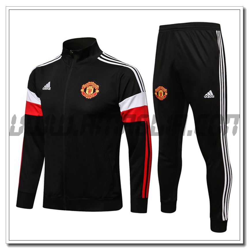 Tuta Giacca Allenamento Manchester United Nero/Rosso/Bianco 2021 2022