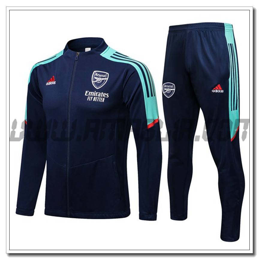 Tuta Giacca Allenamento FC Arsenal Blu Marino/Verde 2021 2022