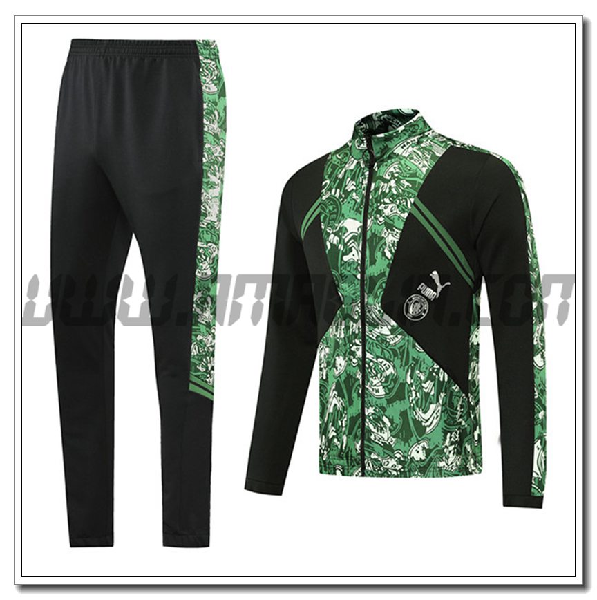 Tuta Giacca Allenamento Manchester City Nero/Verde 2021 2022