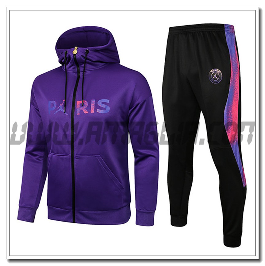 Tuta Giacca con Cappuccio Jordan PSG Viola 2021 2022