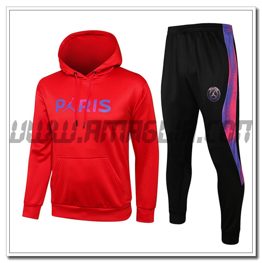 Tuta Giacca con Cappuccio Jordan PSG Rosso 2021 2022