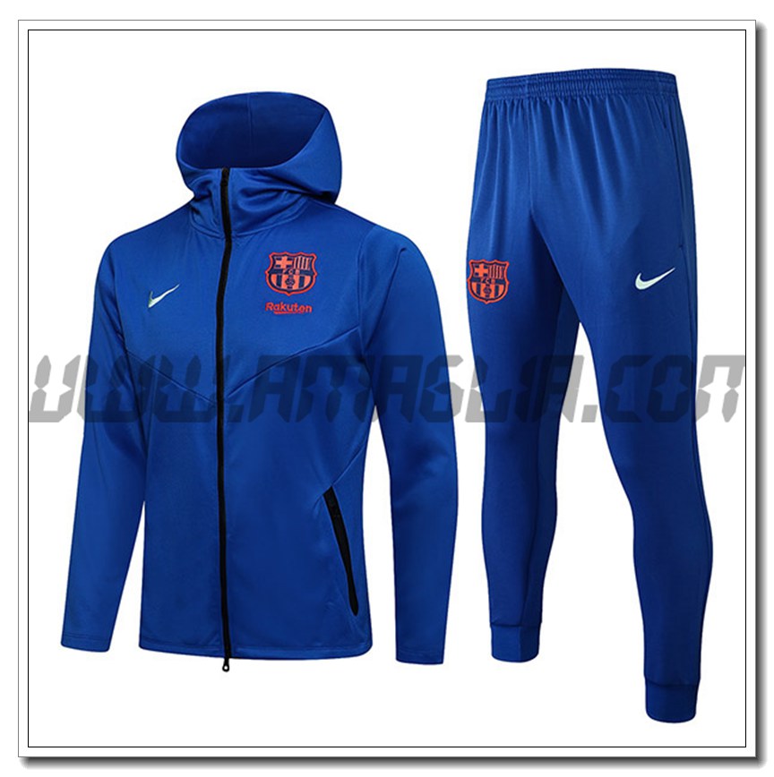 Tuta Giacca con Cappuccio FC Barcellona Blu 2021 2022