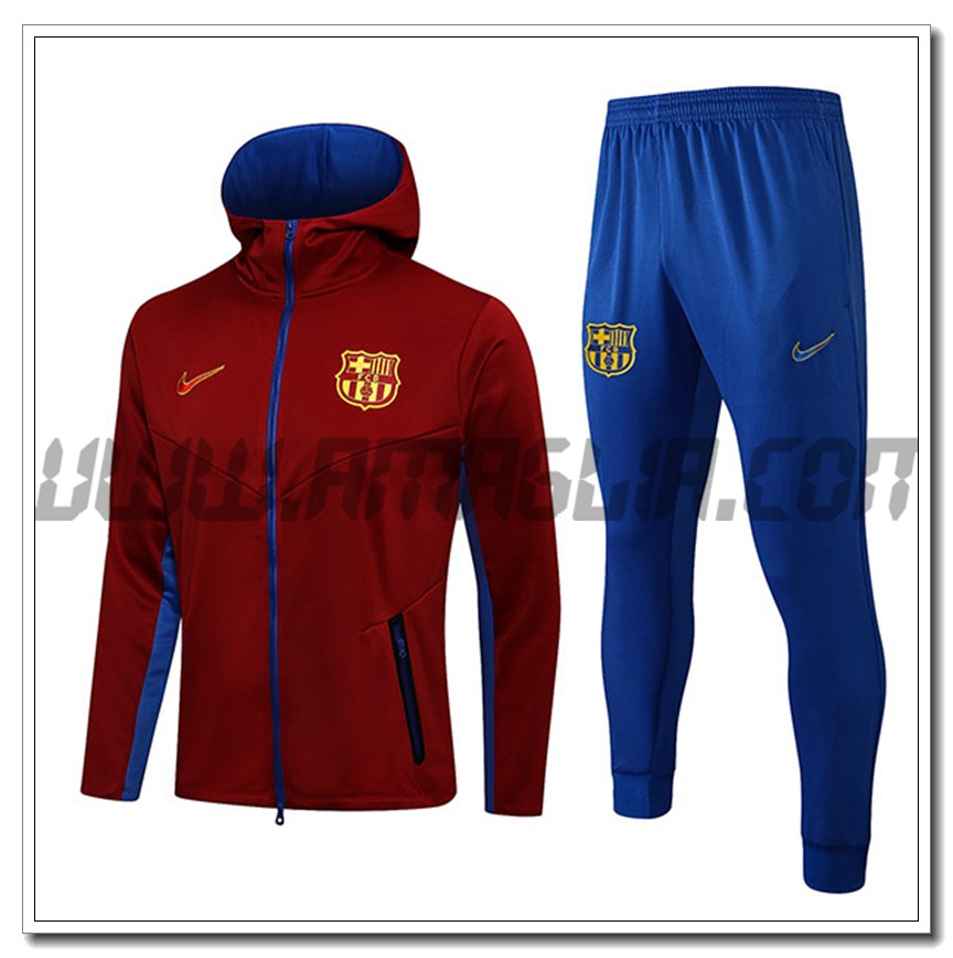 Tuta Giacca con Cappuccio FC Barcellona Rosso 2021 2022