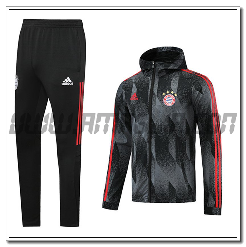 Tuta Giacca con Cappuccio Bayern Monaco Nero 2021 2022
