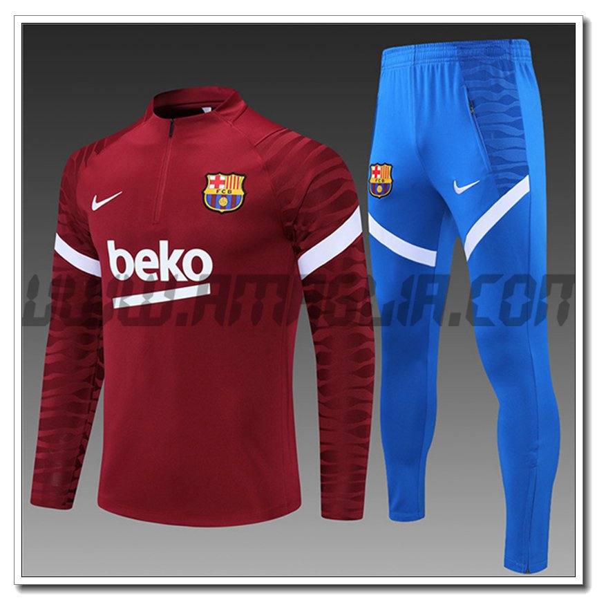 Tuta Allenamento FC Barcellona Bambino Rosso 2021 2022