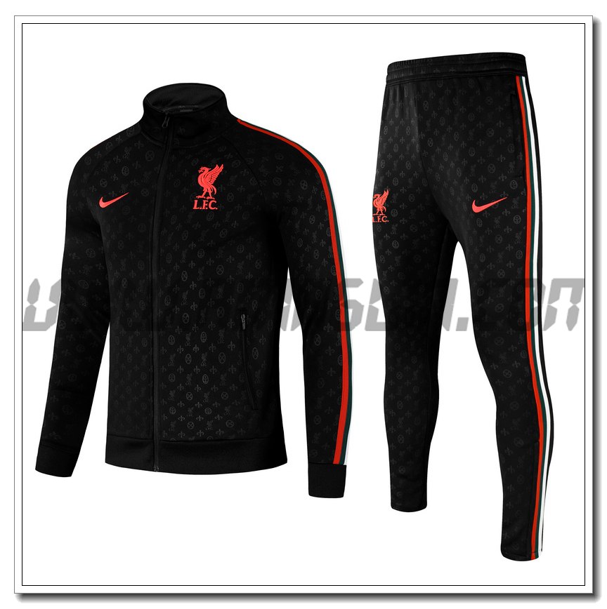 Tuta Giacca Allenamento FC Liverpool Nero/Bianco 2021 2022